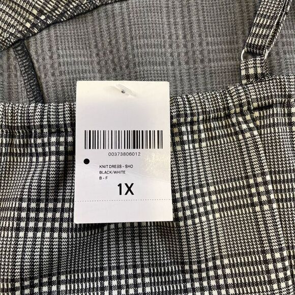NWT Forever 21 Plus Cami Dress Plaid Knit XL Black White - Picture 4 of 12